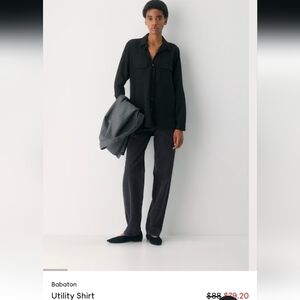 Babaton Black Button Down Shirt